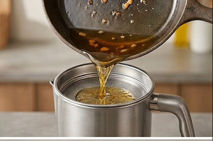 Stainless Steel Kitchen Oil Filter Pot