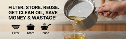 Stainless Steel Kitchen Oil Filter Pot