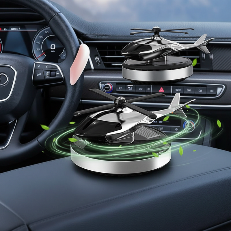 Solar Helicopter Car Aromatherapy Diffuser | Rotating Air Freshener